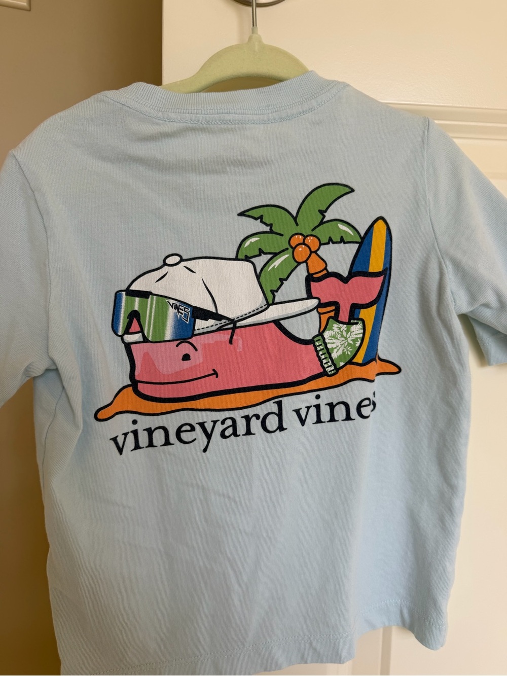 Vineyard Vines Light Blue Whale Beach Graphic Tee